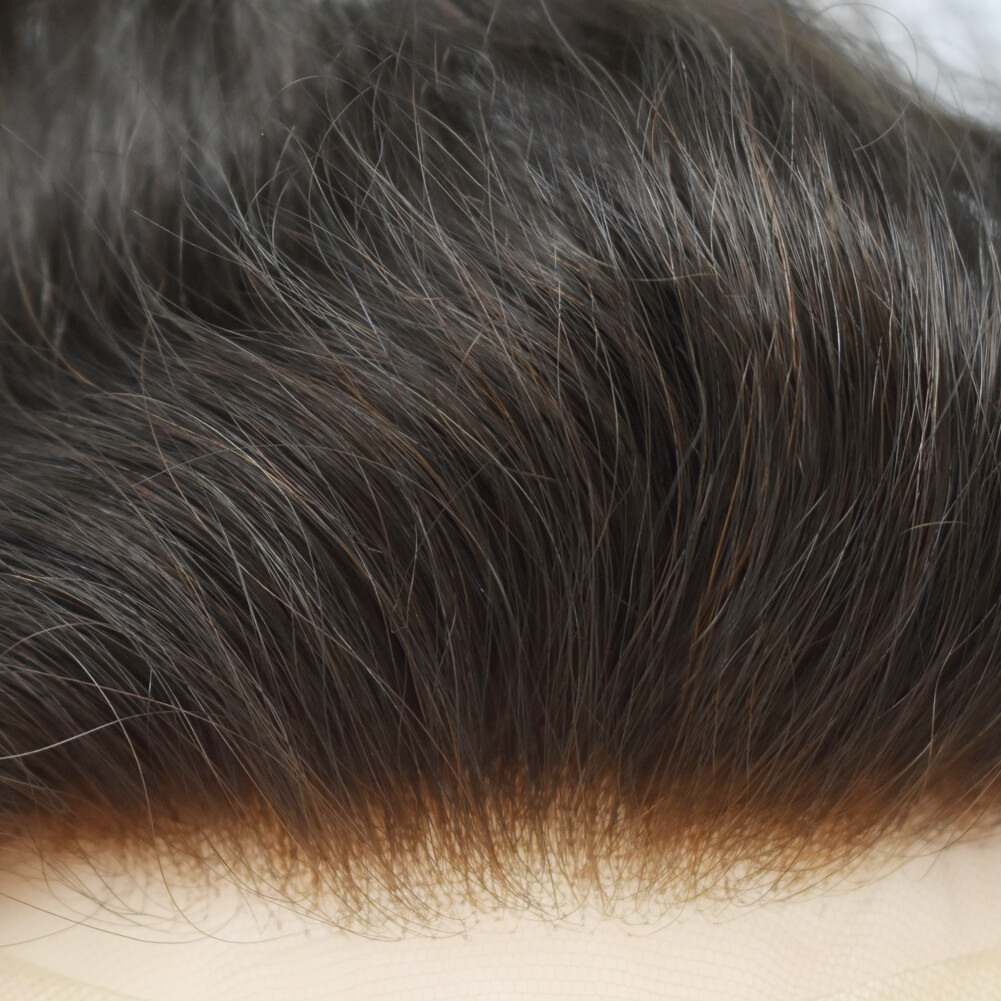 Mens Hair Piece Human Hair Replacement System Lace Front Mens Toupee Hair Units