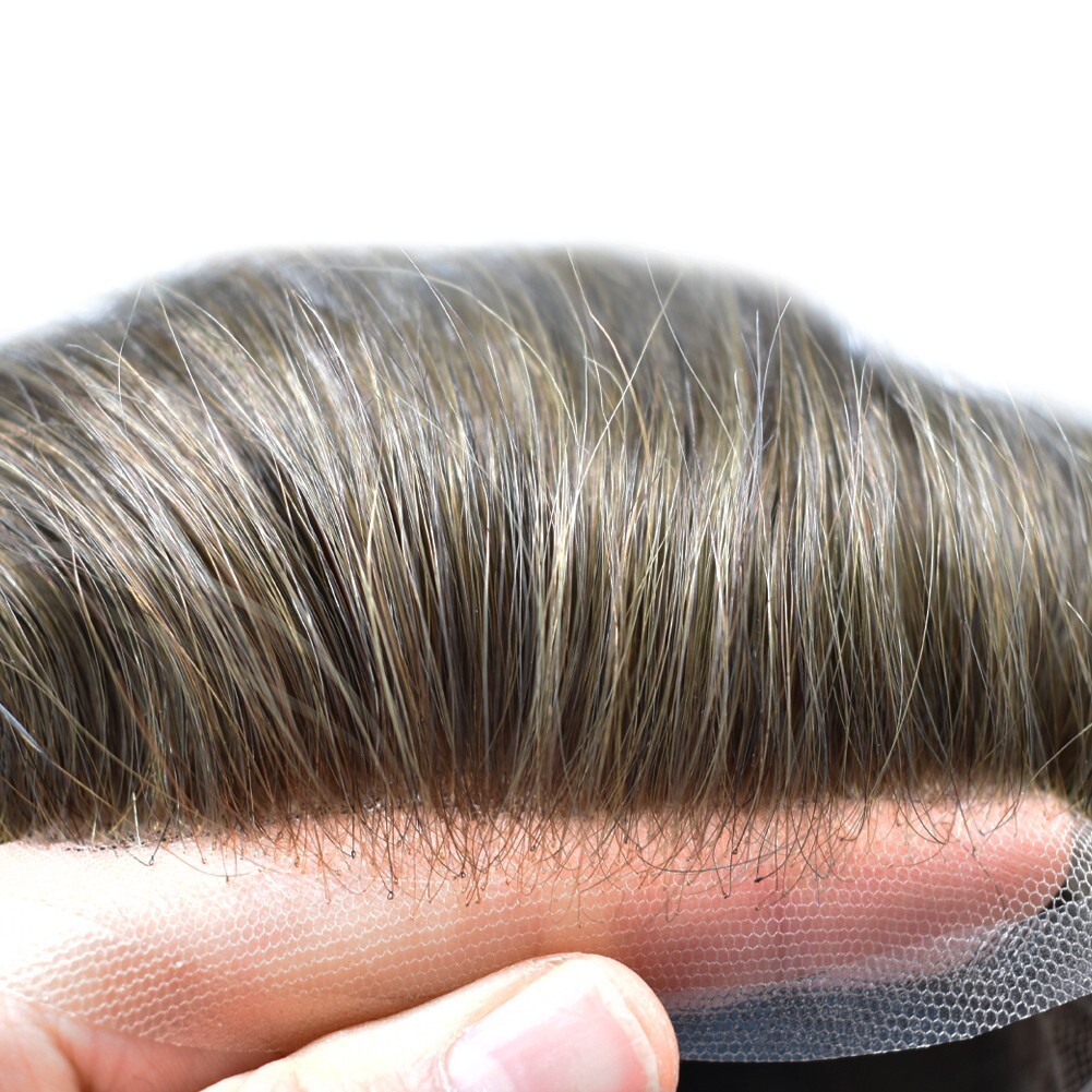 Full Swiss Lace Mens Toupee Light Density Human Hair System Replacement for Men