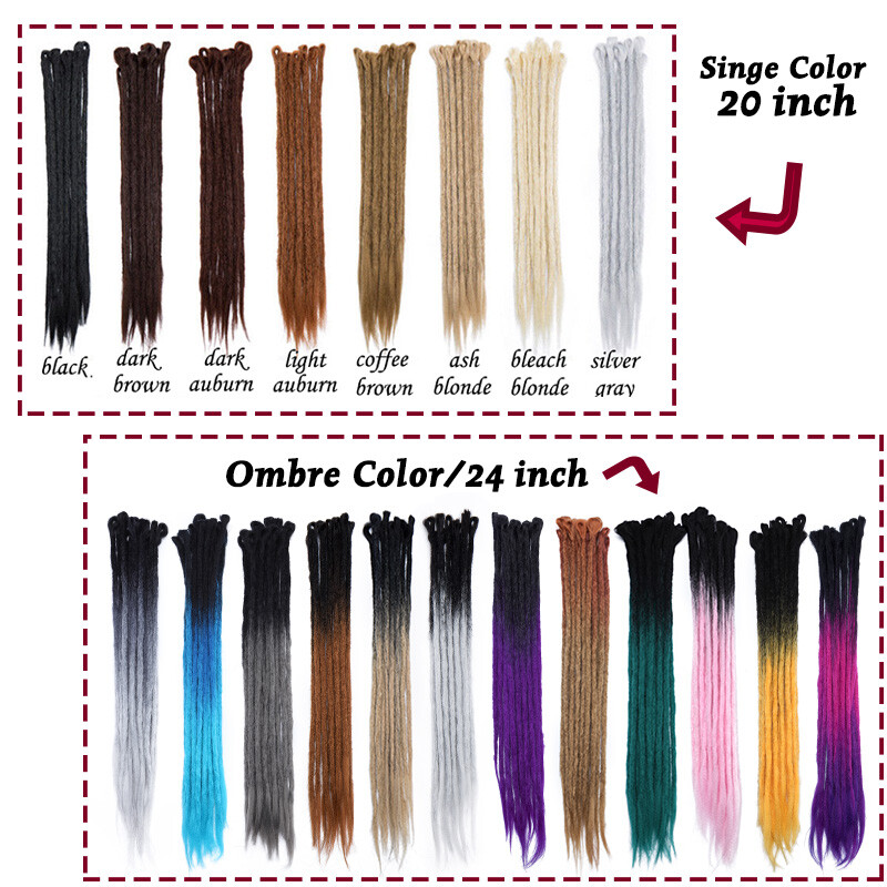 Afro Reggae Faux Locs Crochet Braid Hair Extensions Long Dread Lock Dreadlocks