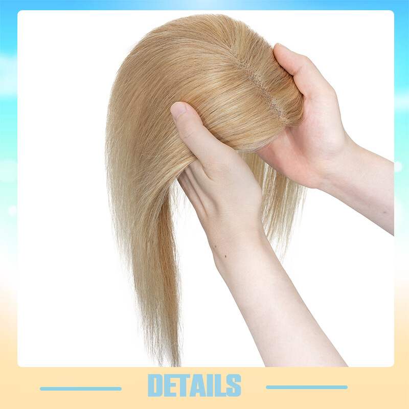 Clip In Hair Topper 100% Real Human Hair Piece Toupee Extensions Full Lace Base