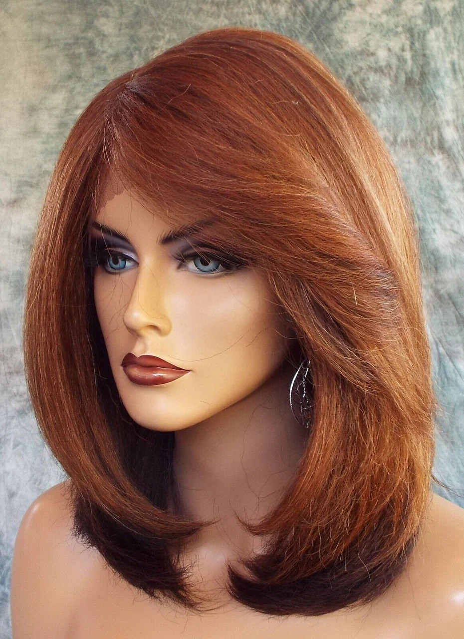 LACE FRONT LACE C PART YAKI LAYERED COLOR CHESTNUT GORGEOUS SEXY US SELL 1128