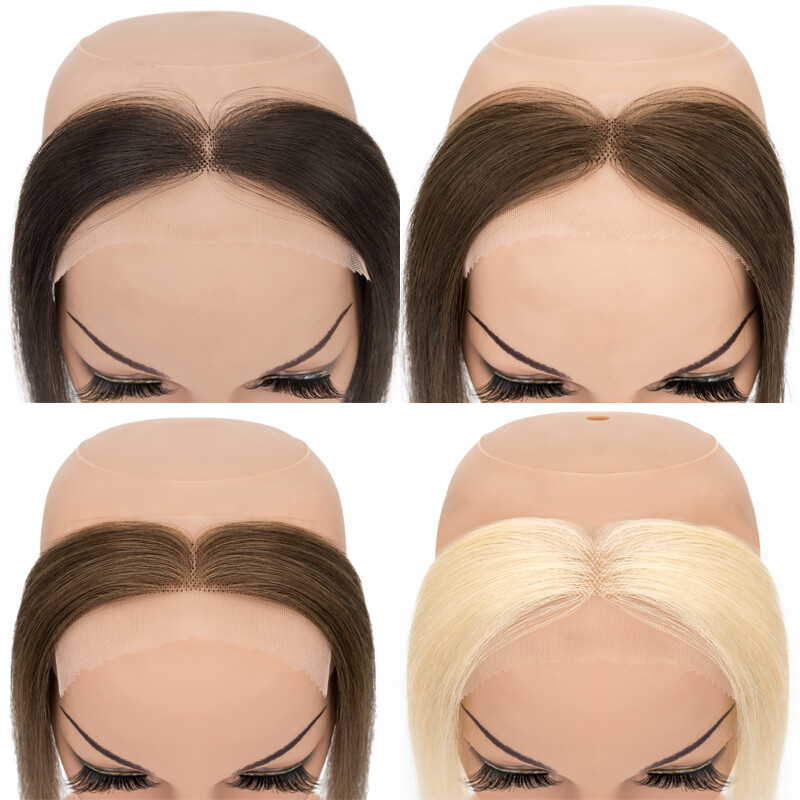 Free Part Women Topper 100 REMY Human Hair Toupee Forehead Hairline Lace Base