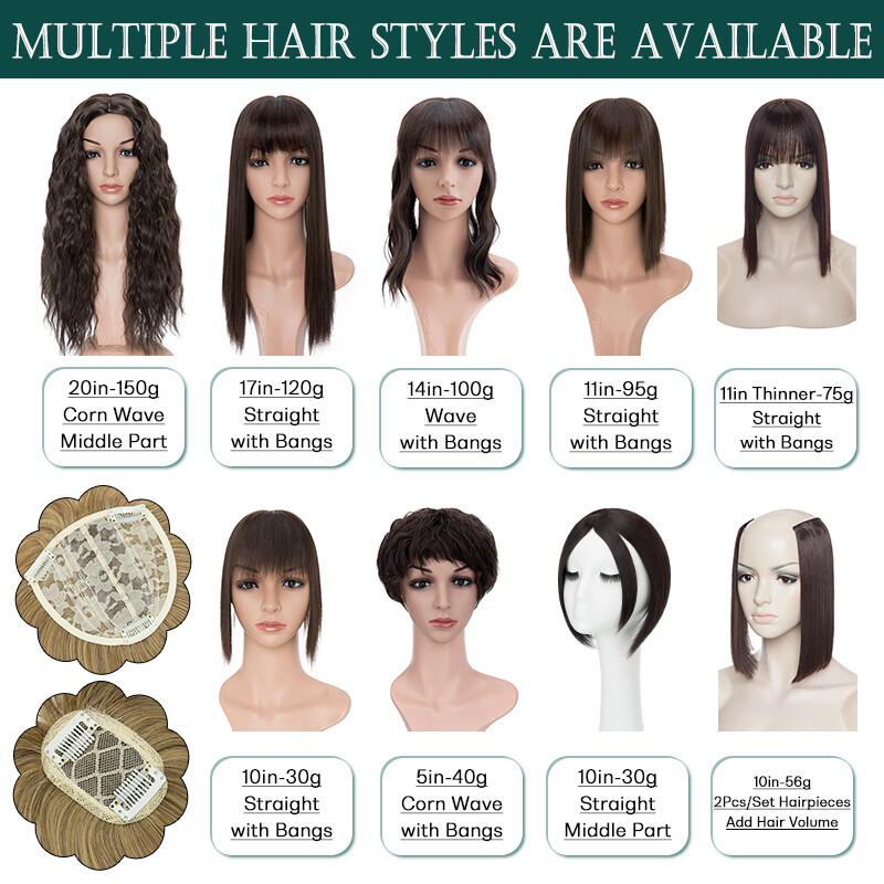 Clip in Hairpiece 5″-20″ Topper Hair Toupee Natural AS HUMAN Silk Base Toupee US