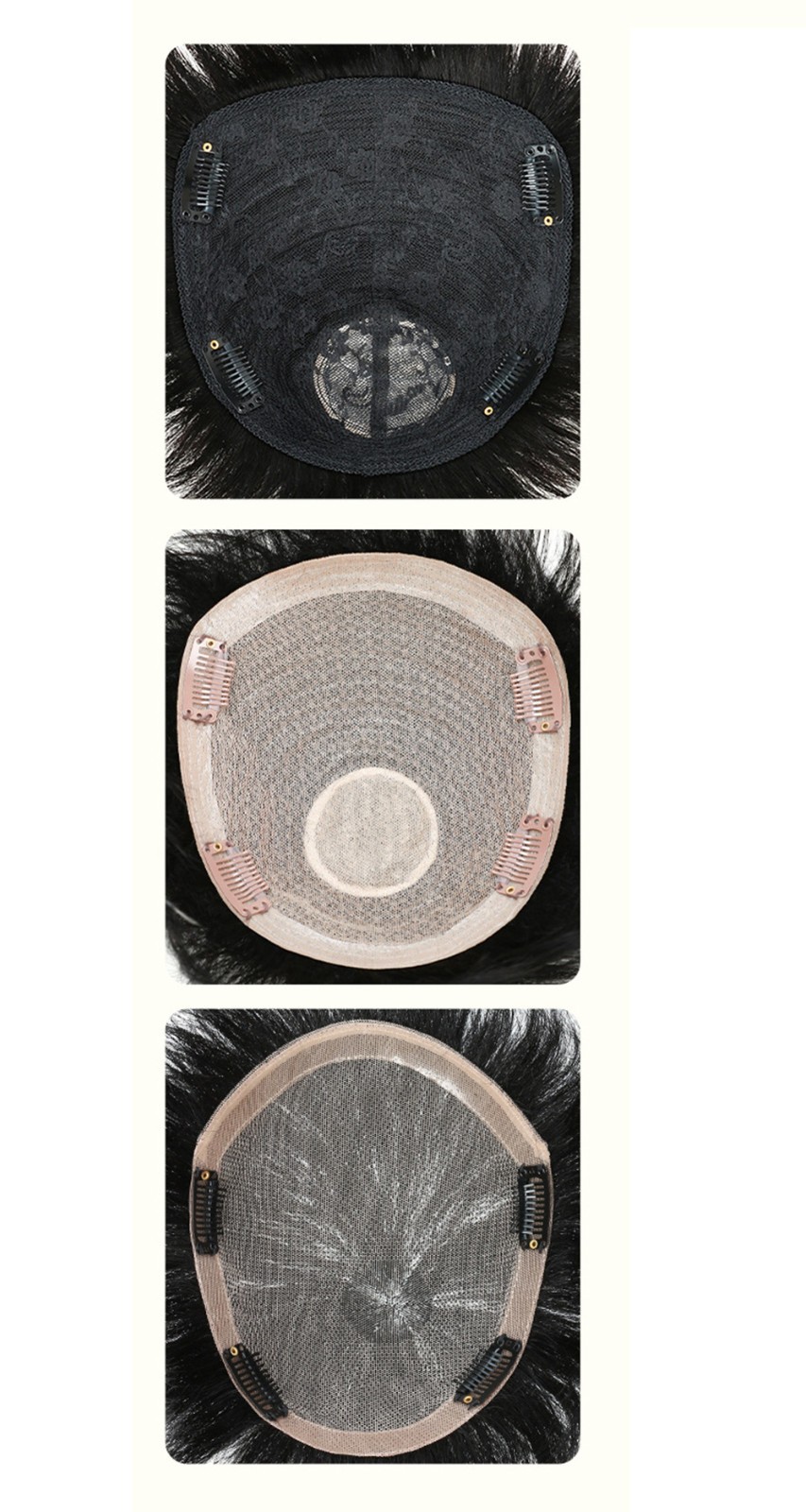 Fluffy Soft Curly Topper Human Hair Clip in Wiglet Hair Pieces Toupee For Men