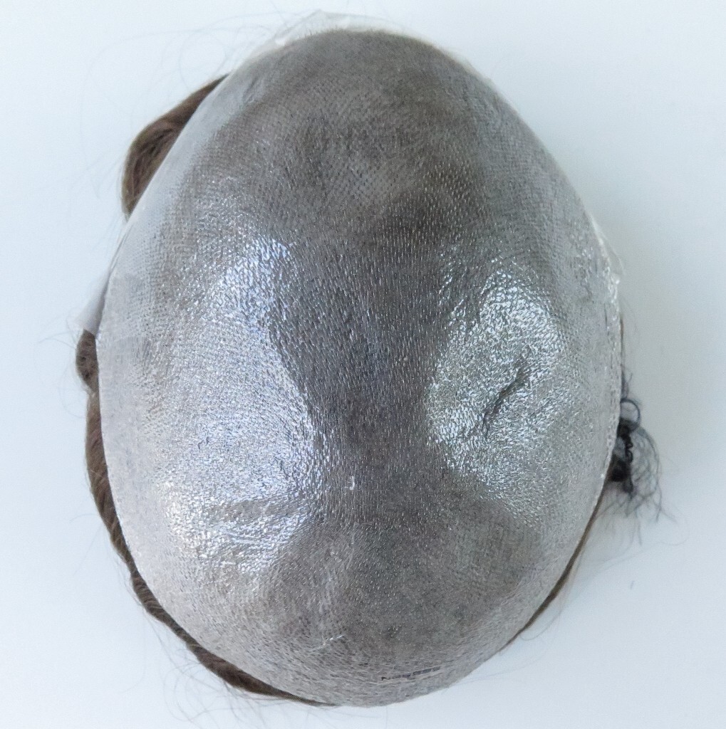 Mens Toupee Natural Human Hair System 0.03mm Ultra Thin Skin Brown Hair Piece#5