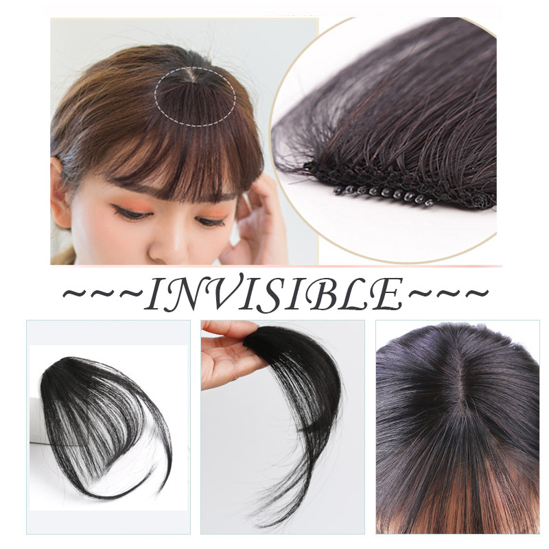 Invisible Clip In Thin Bangs Fringes 100% Real Remy Human Hair Extension US Ship
