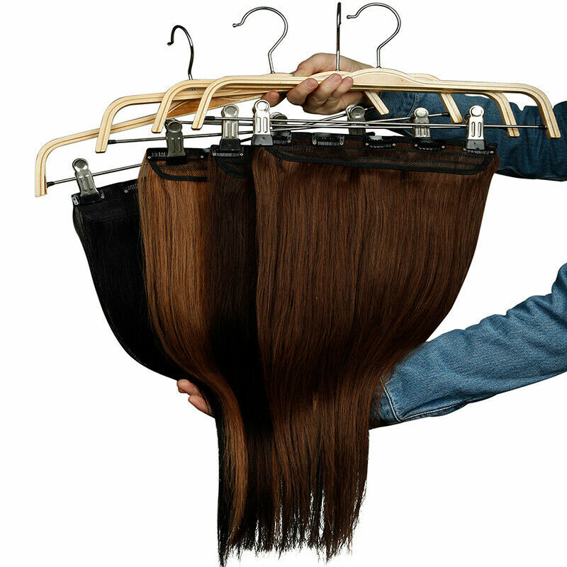 One Piece Clip In 100% Real Remy Human Hair Extensions Full Head Weft Long THICK