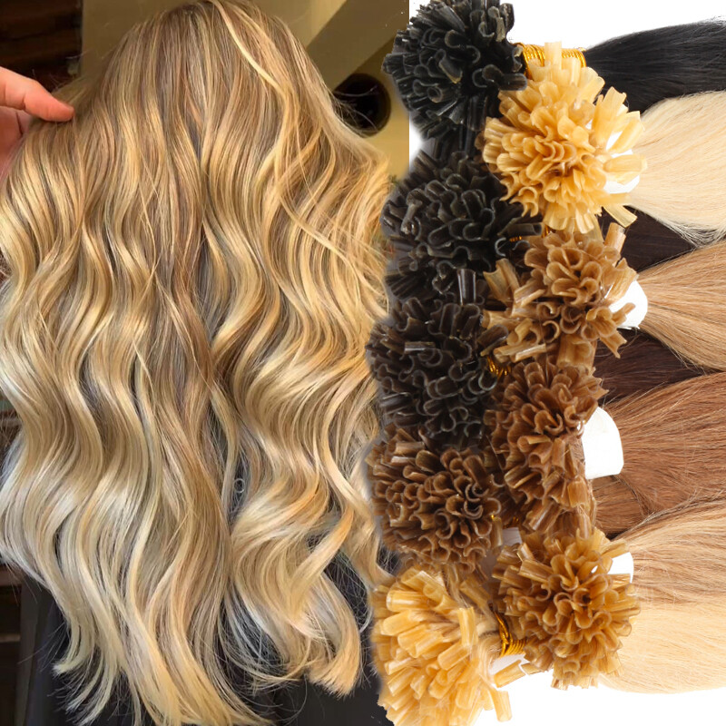 50-100g Nail U-Tip Pre Bonded Keratin Hot Fusion 100% Remy Human Hair Extensions