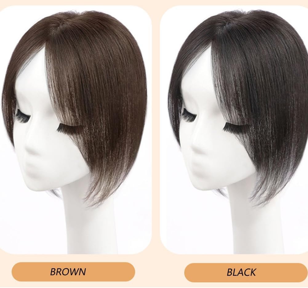 Clip In Human Hair Straight Bangs Toppers For Women Thinner Hair Replacement