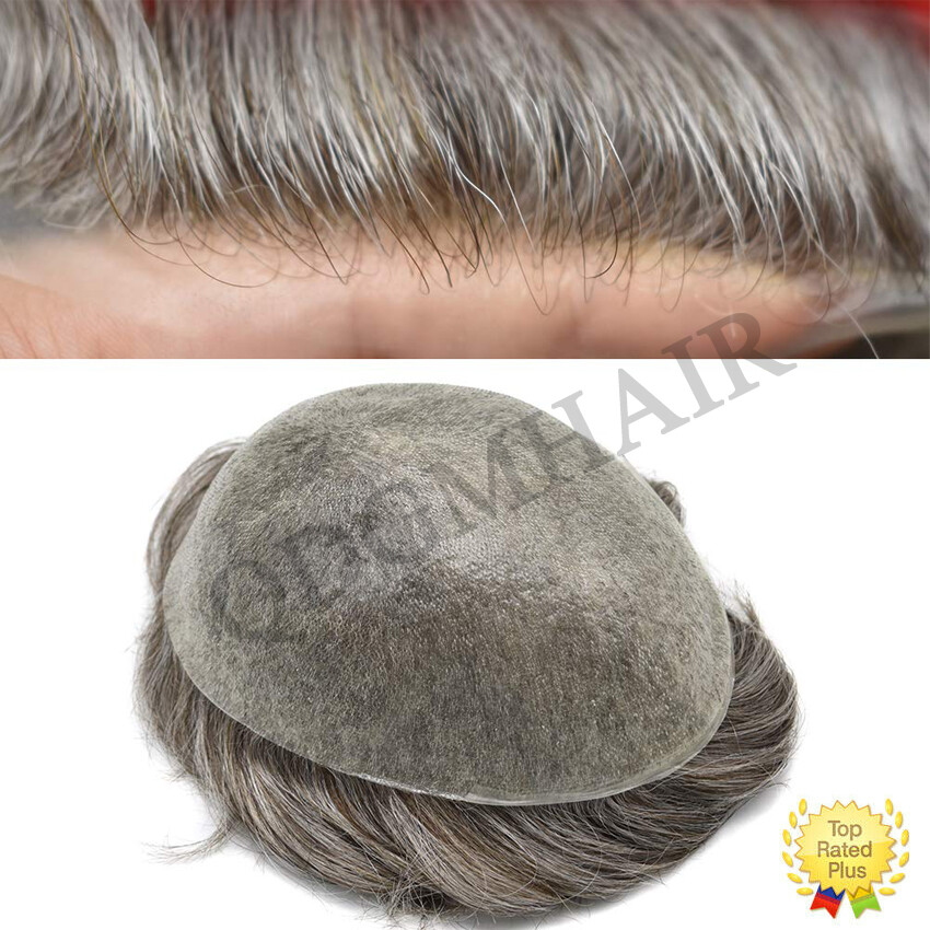 Super Thin Skin Mens Toupee Hairpiece Invisible Poly PU Hair Systems Replacement