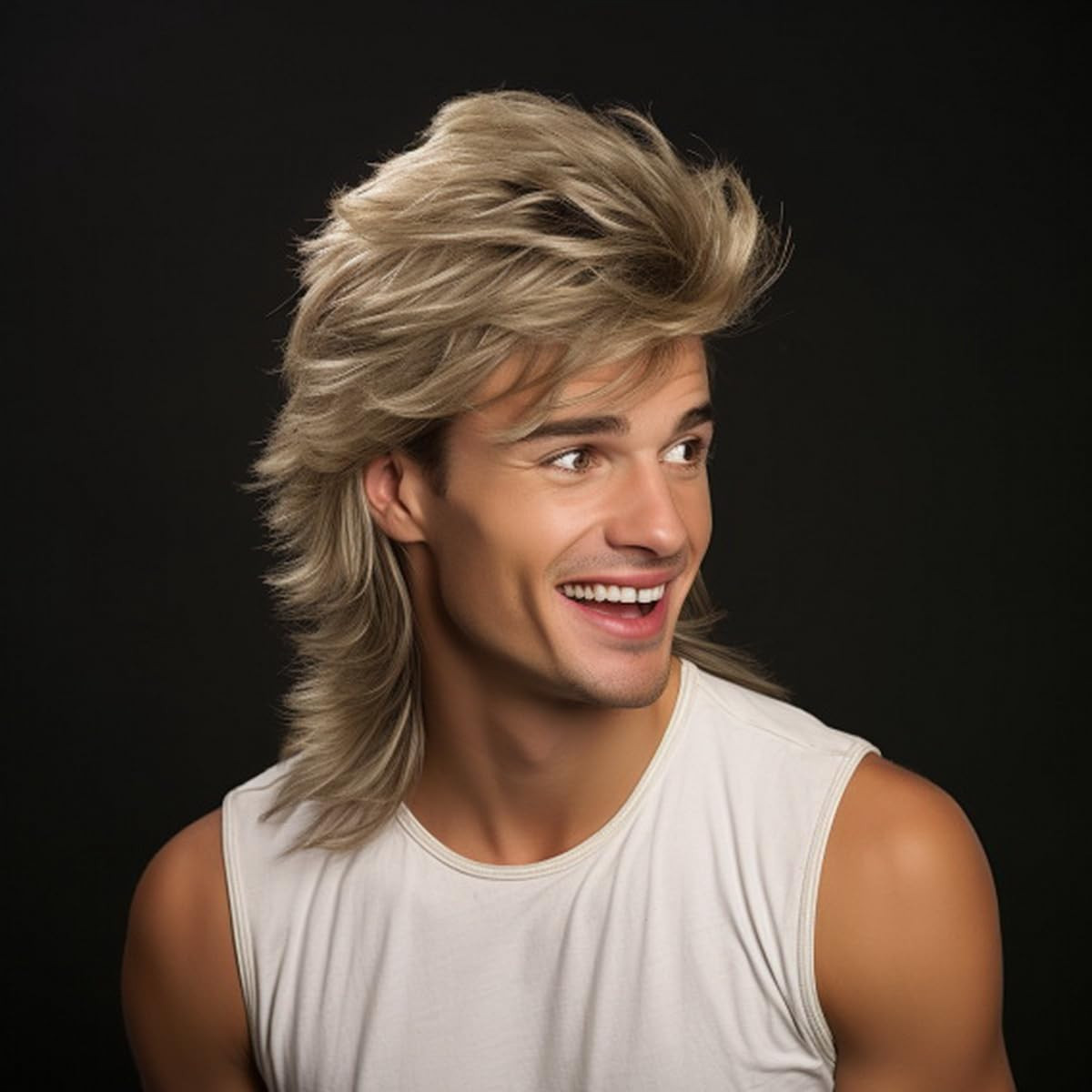 Blonde Mullet Wig|Adult Men’S Funny Wigs|Pop Rock Wig|Joe Dirt Wig for 70S & 80S