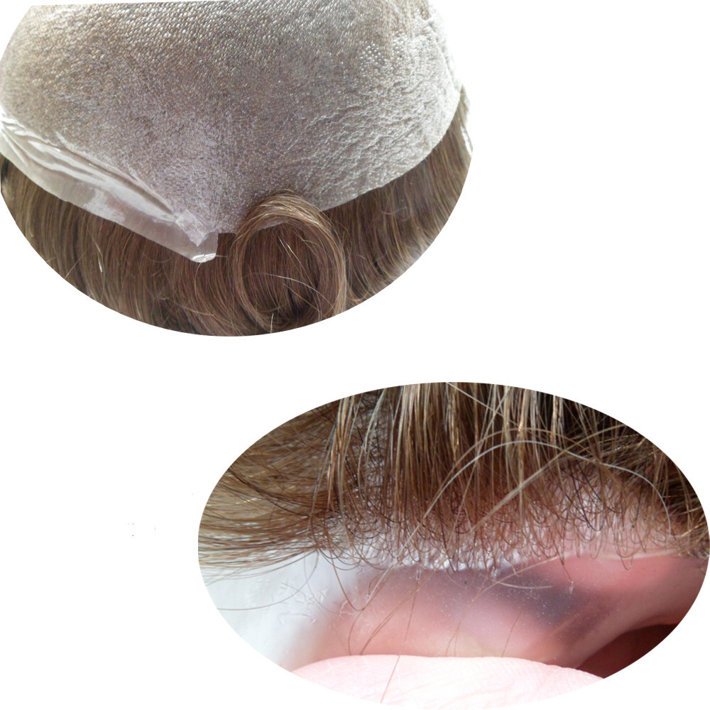 Men’s Poly Skin Hairpiece All V-loop Invisible Super Thin Skin Toupee For Men #3