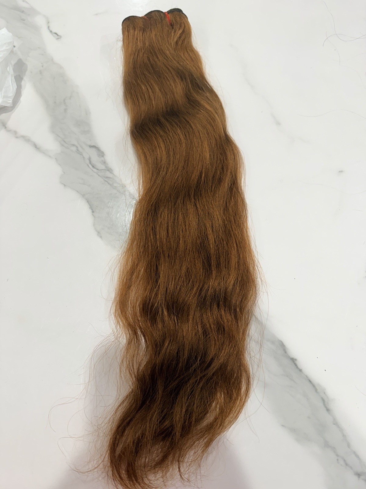 Human Hair Extension Weft Copper Red Wavy Style Women 21-30 in