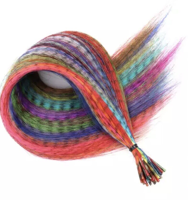 Synthetic Feather Hair Extension Kit-30 Feathers 1 Hook 60 Beads In Plastic Box