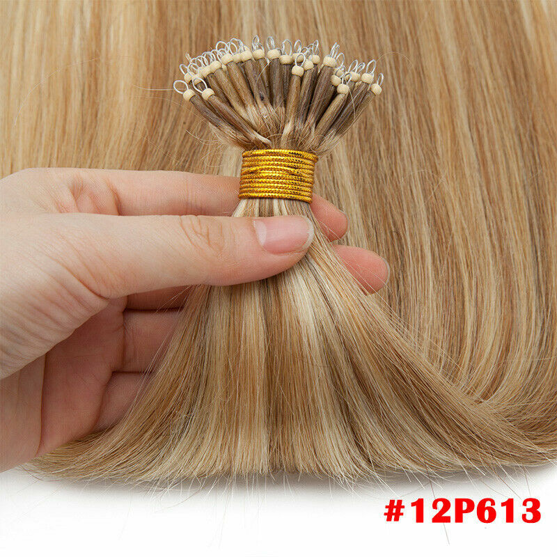 Double Drawn Nano Ring Hair Extensions Micro Nano Beads Tip Remy Real Human Hair