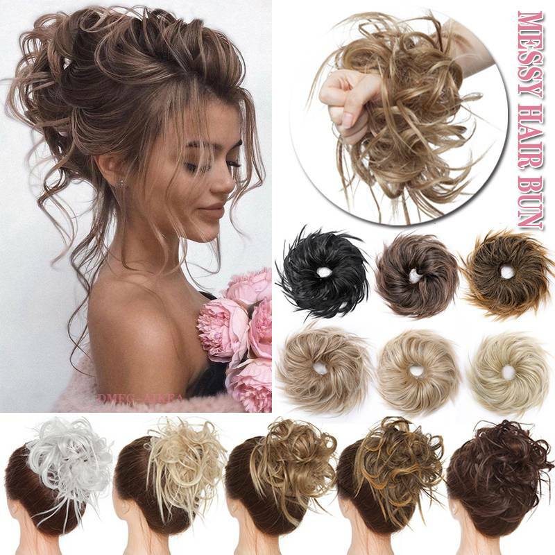 NEW Thick Wrap Messy Bun Hair Piece Scrunchie Updo Hair Extensions Real as Human