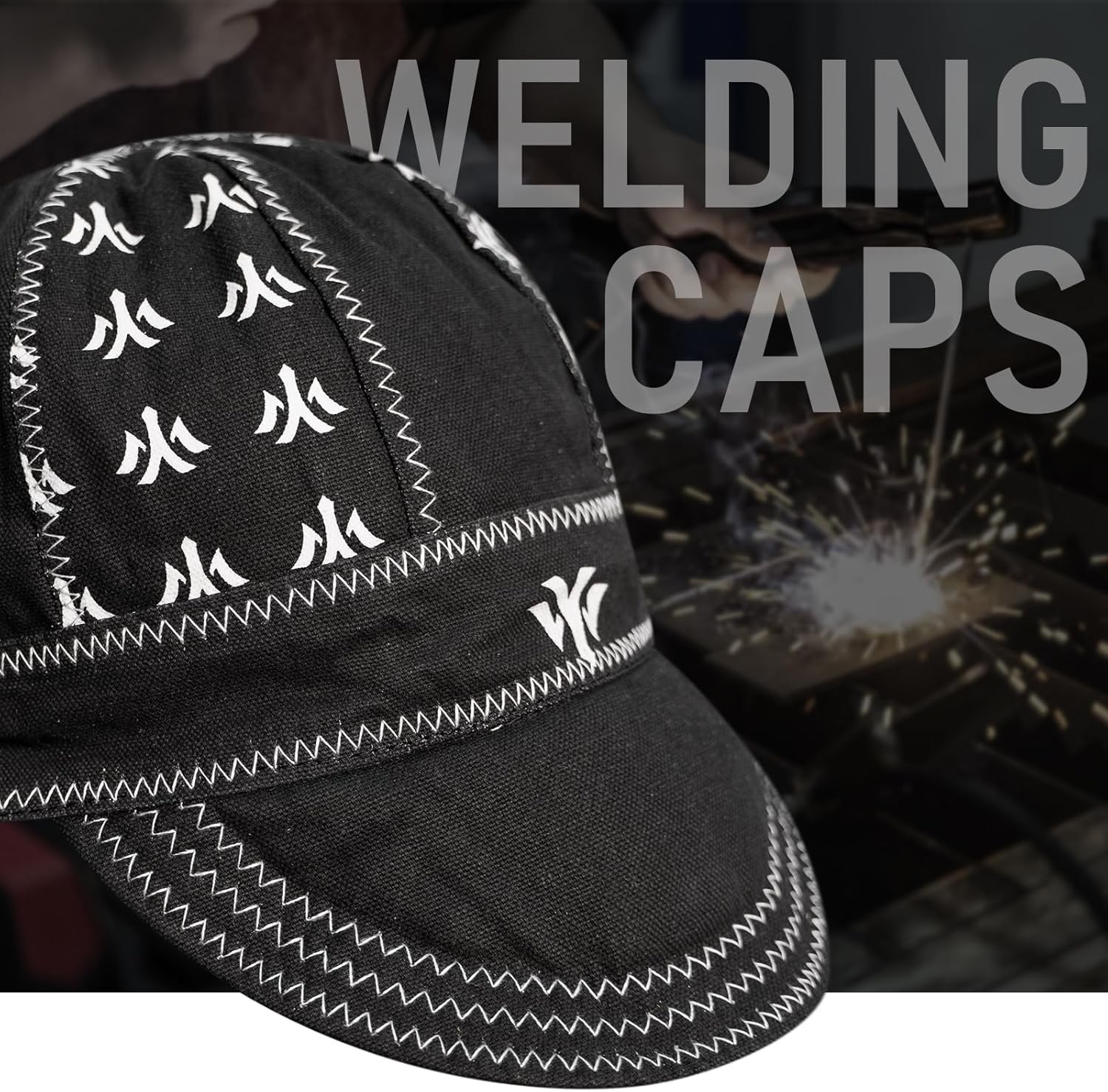 YESWELDER Welding Cap, YesWelder Style 7-5/8″, 7 5/8, Yes(black, White)