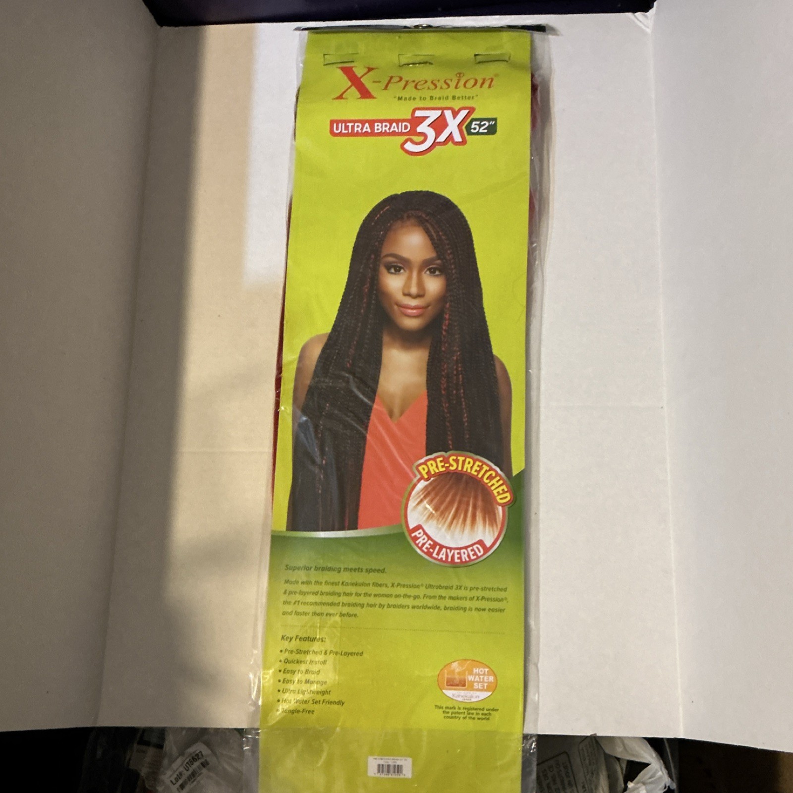 Outre Pre-Stretched Synthetic Braid Hair Extension Red 52in Straight 3X