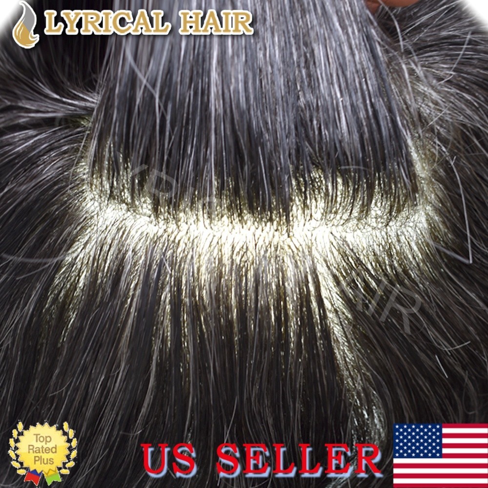 Lyrical Hair Full PU Mens Toupee Hairpieces 0.10mm Injection Human Hair System