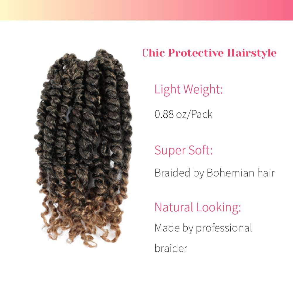 The Pre-twisted Passion Twist Crochet Hair 6 Inch Short Pre-looped Crochet Pa…