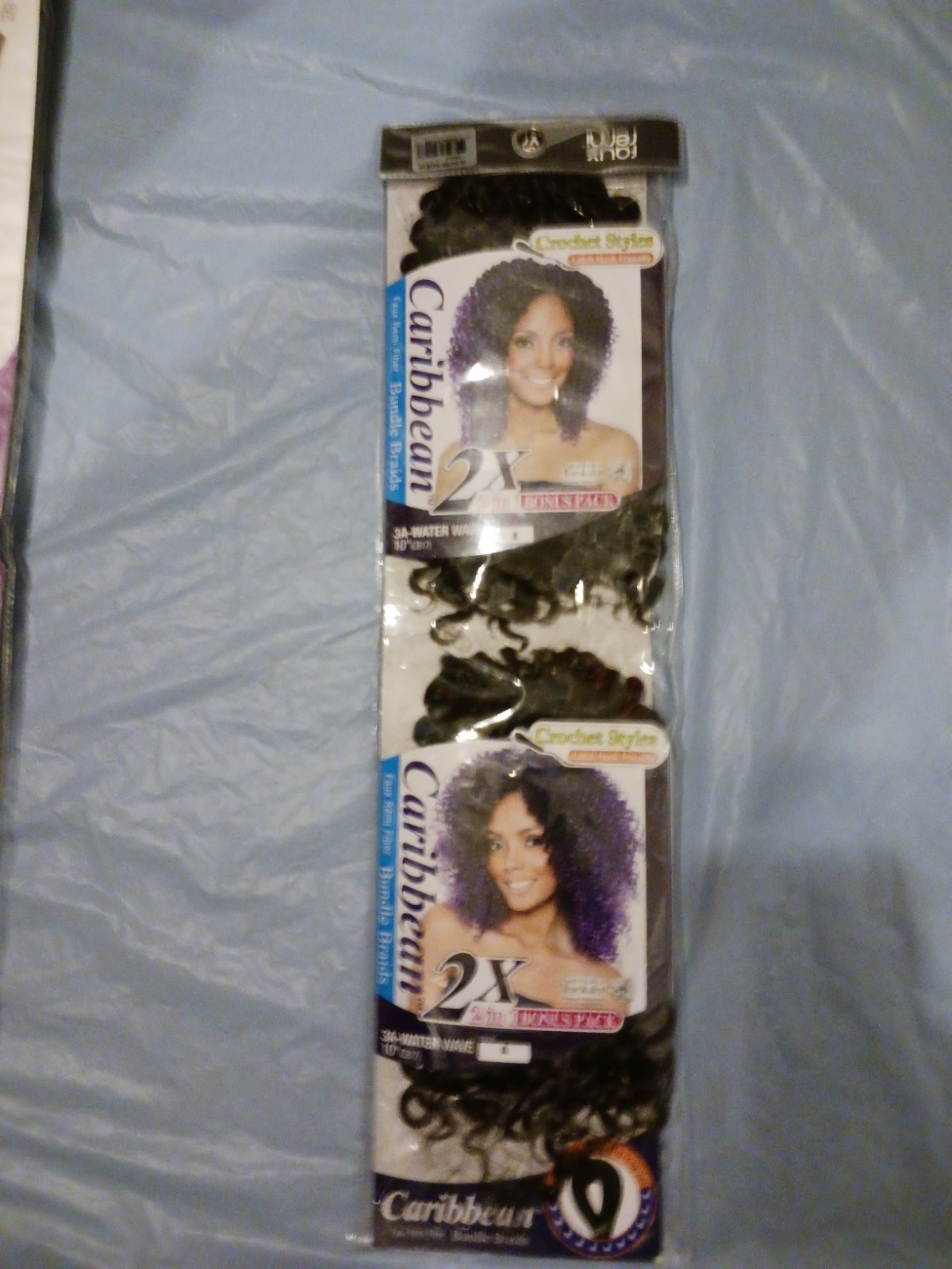 Caribbean Water Wave Wavy Synthetic Crochet Braid Extensions 2-Pack 10 in Black