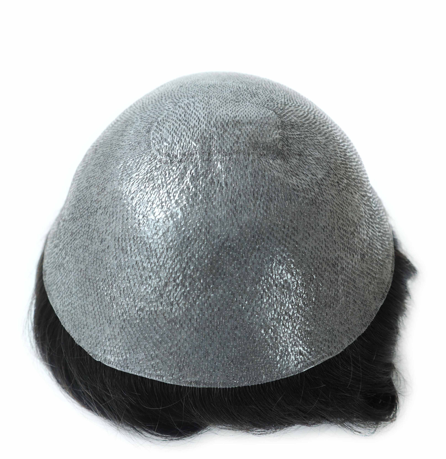 Super Thin Skin Mens Toupee Human Hair System 0.03mm Jet Black Hairpieces #1