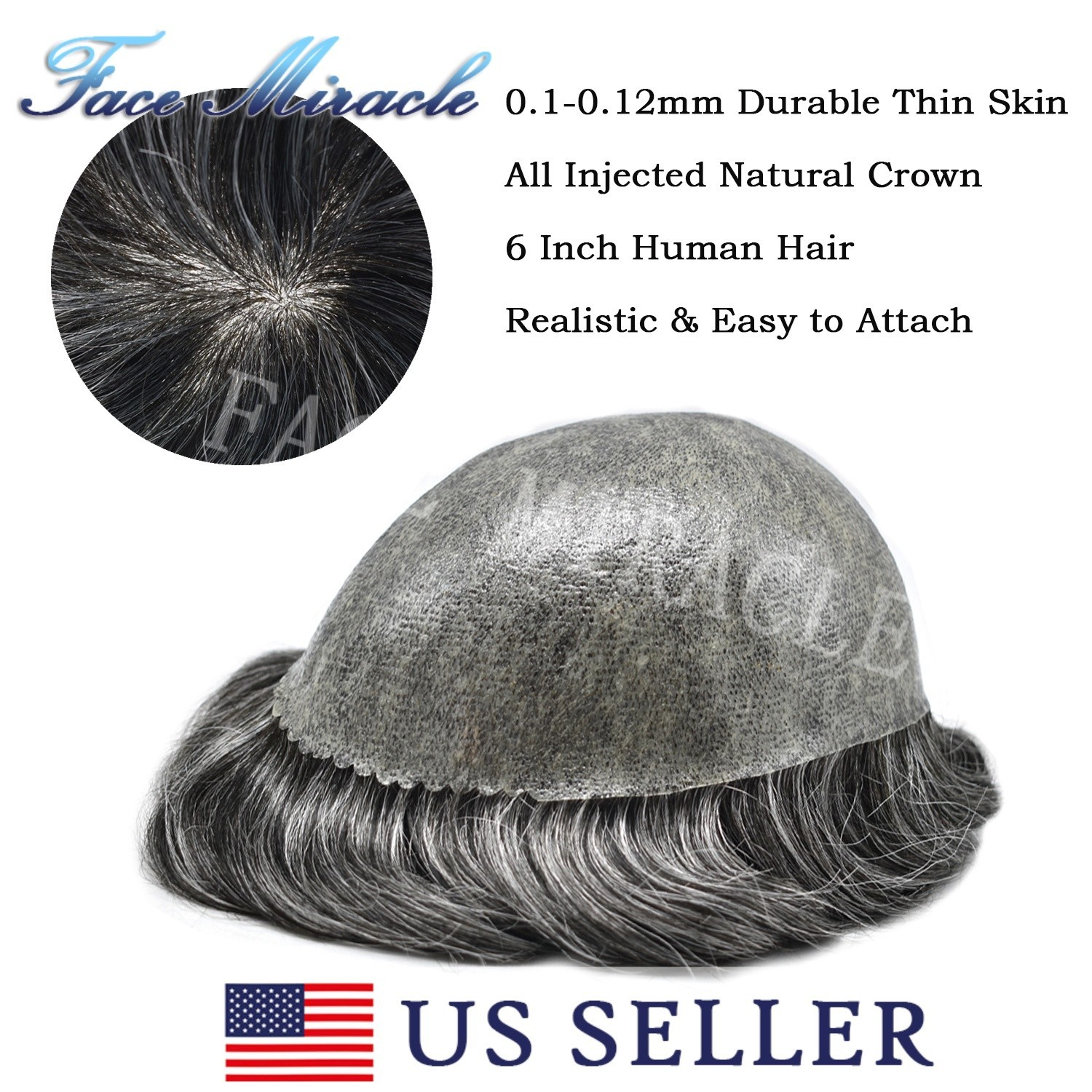 Men’s Hairpieces 0.1MM Thin Skin PU Toupee for Men Human Remy Hair Systems