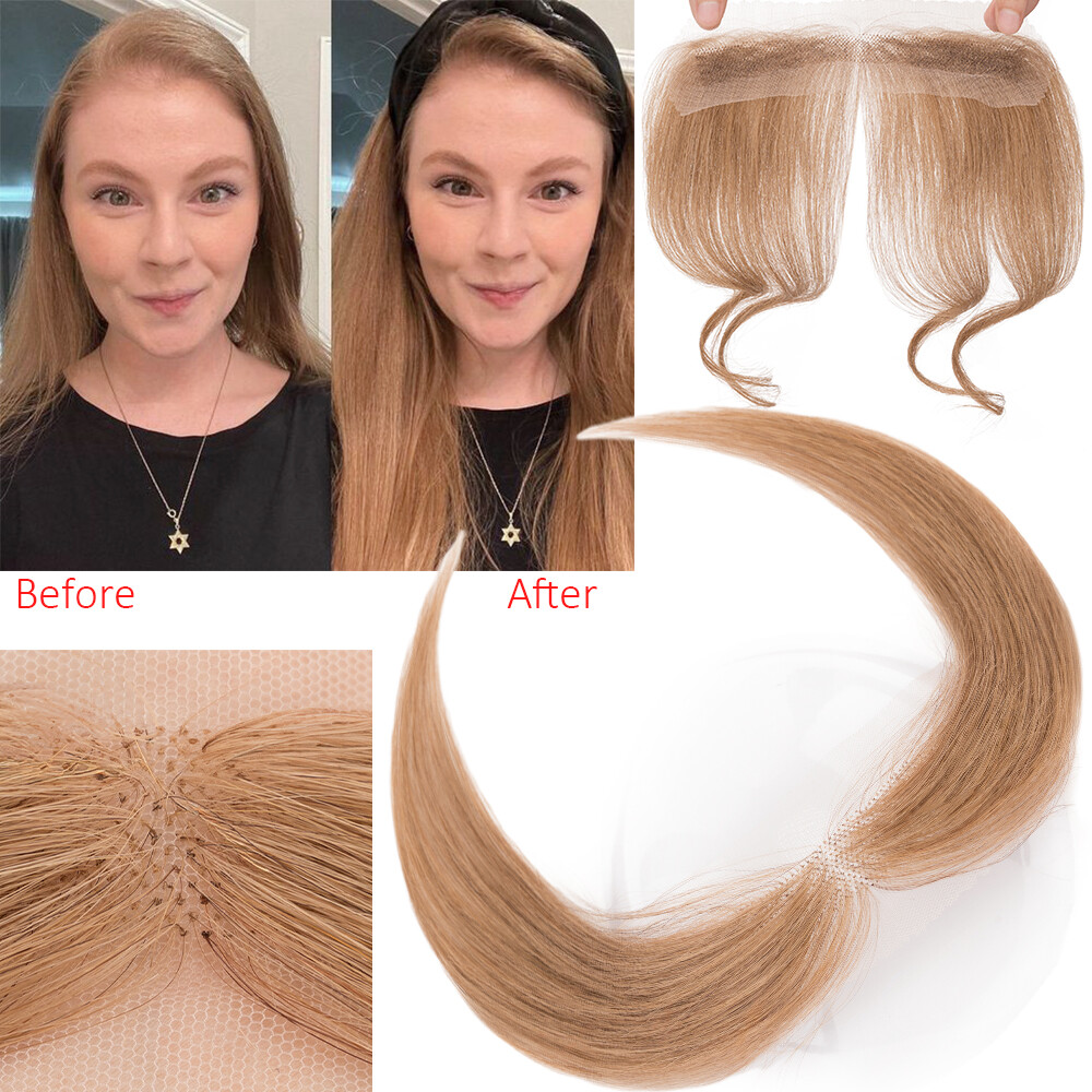 Receding Hairline Full Lace Cover Up 100% Remy Human Hair Patches Pieces Topper