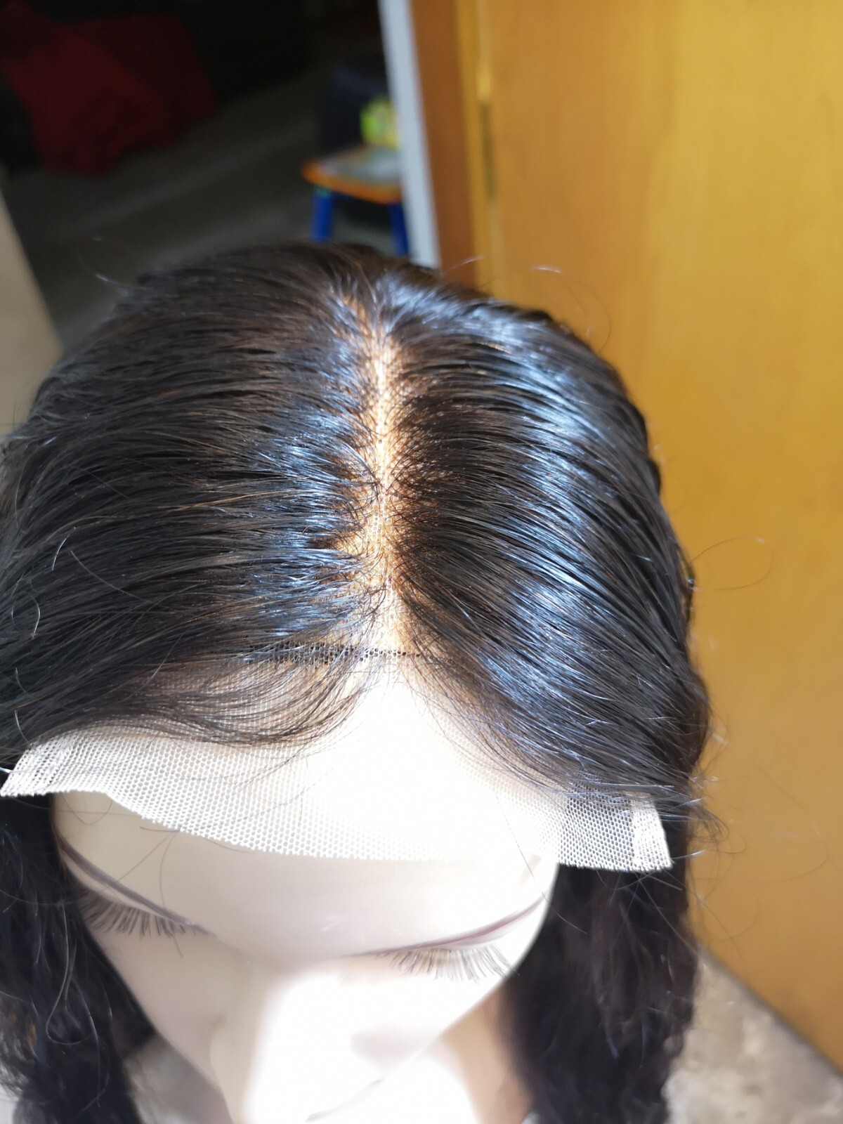 Custom High Quality Sexy 22”Human Hair 4×4 Swiss Front Lace Wig 1B