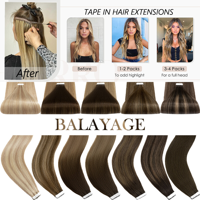 200g 80pcs Thick Skin Weft Tape In Remy Human Hair Extensions Full Head Blonde
