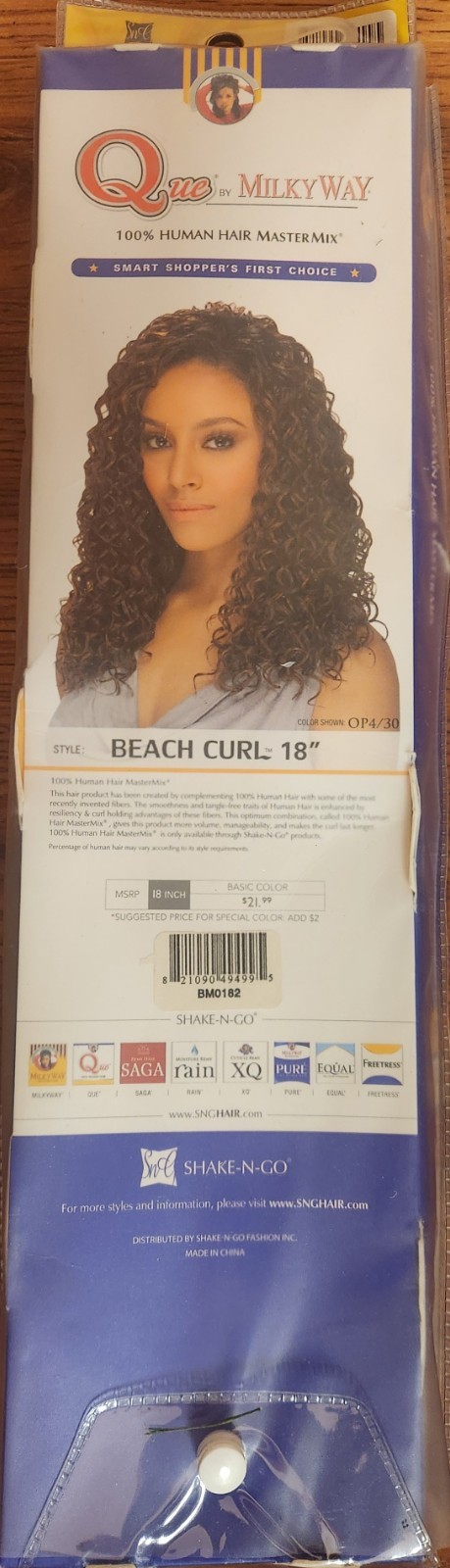 Milky Way 100% Human Hair Mastermix Beach Curl 18″ Color:2