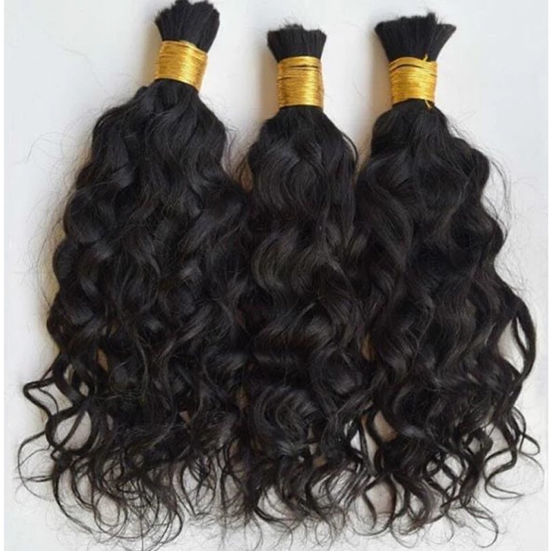 Human Hair Bulk For Braiding Water Wave Brazilian Remy Crochet Braids Hair 100g