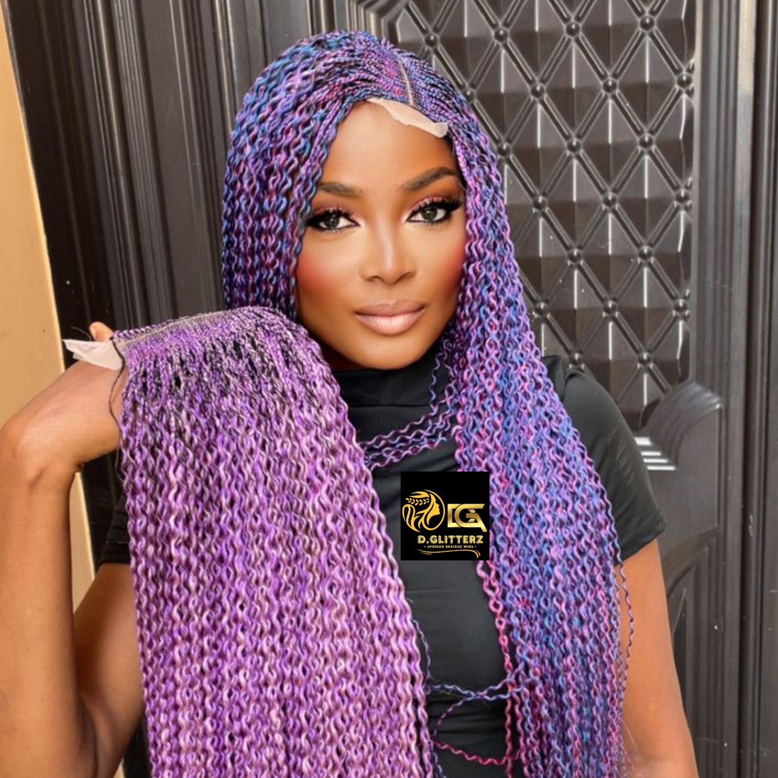 WATERMELON BRAIDED WIG ON 2*4 LACE CLOSURE 35″