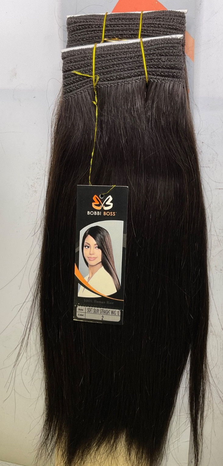 Bobbi Boss Soft Silky Straight 100% Human Hair WVG 10″ Color: 2