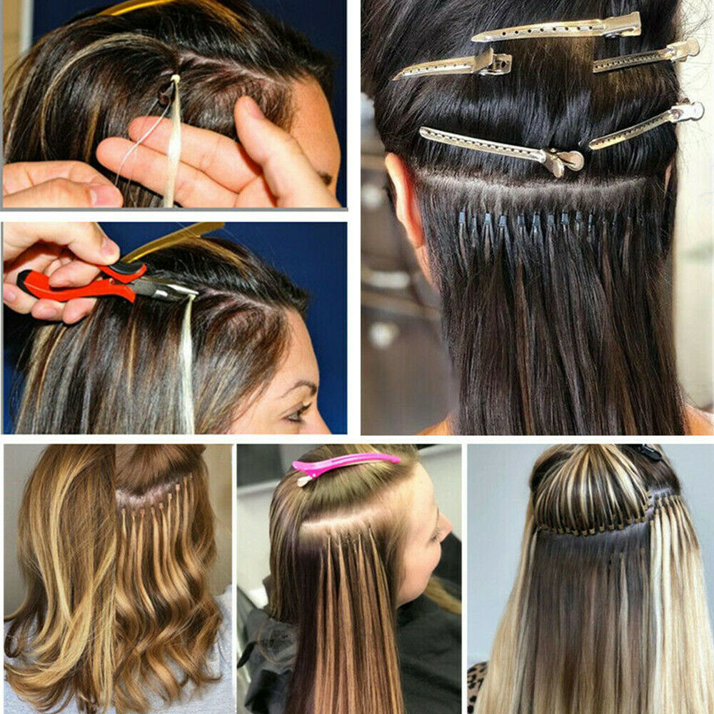 Micro Ring Loop Human Hair Extensions Micro Beads Link Remy Hair Colored 16-26in