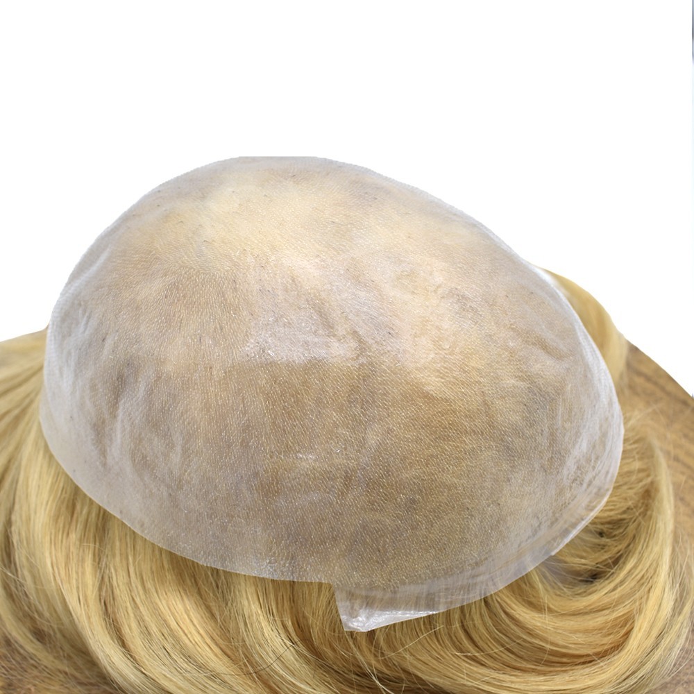 Ultra Thin Skin Mens Toupee Hairpiece Invisible Poly PU Hair Replacement Systems