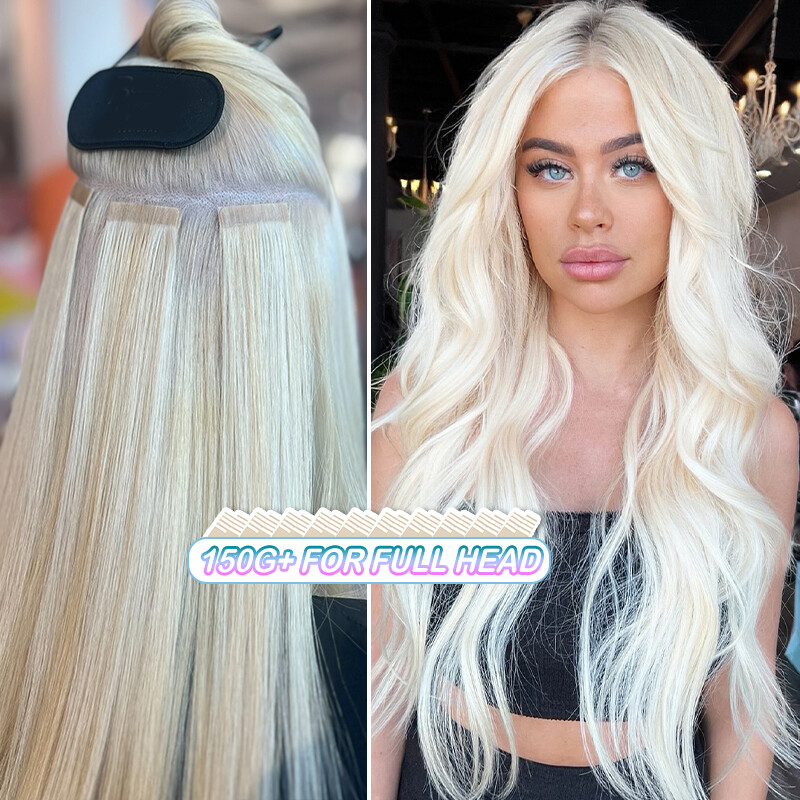 80PCS 200G Thick Tape In Real Remy 100% Human Hair Extension Full Head Skin Weft