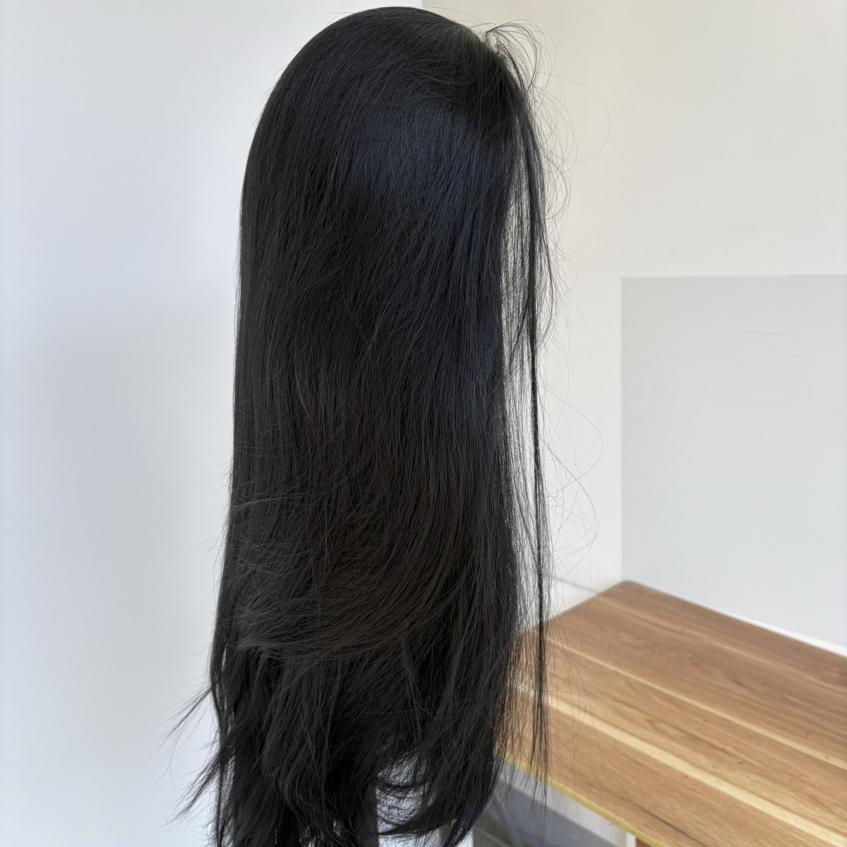 Long Straight Heat Resistant Hair Lace Frontal Wigs Off black Layered Soft