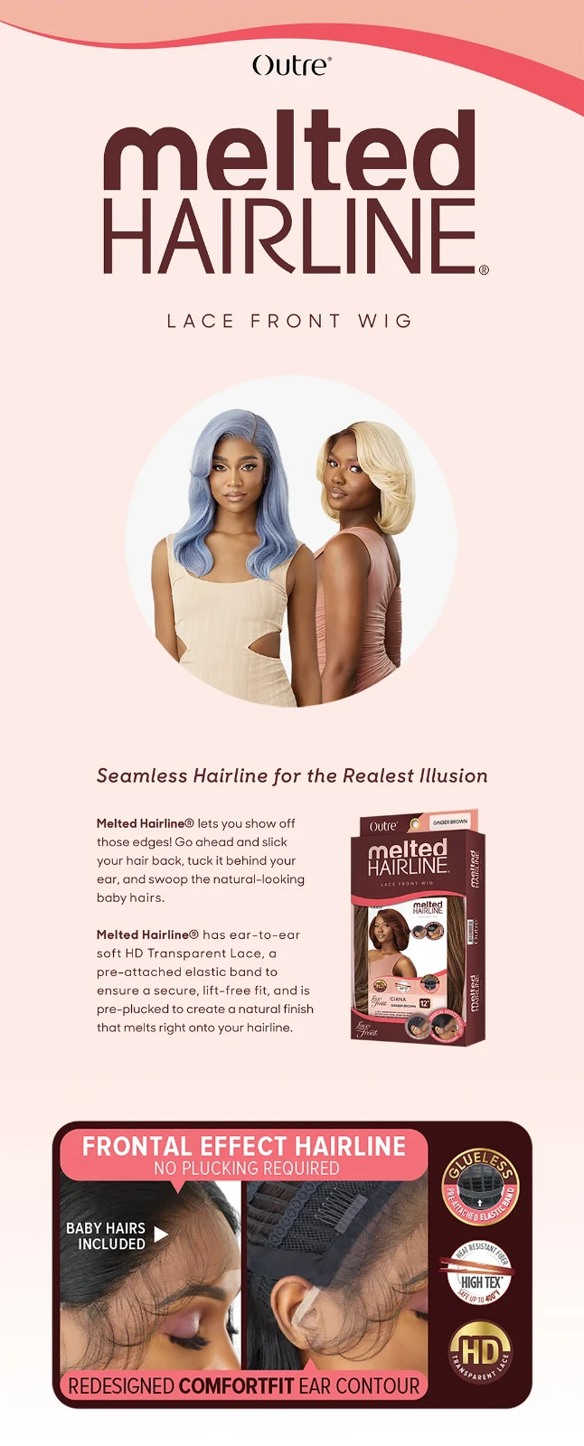CATALINA by OUTRE Melted Hairline HD Lace Front Synthetic Soft Swiss Lace Wig