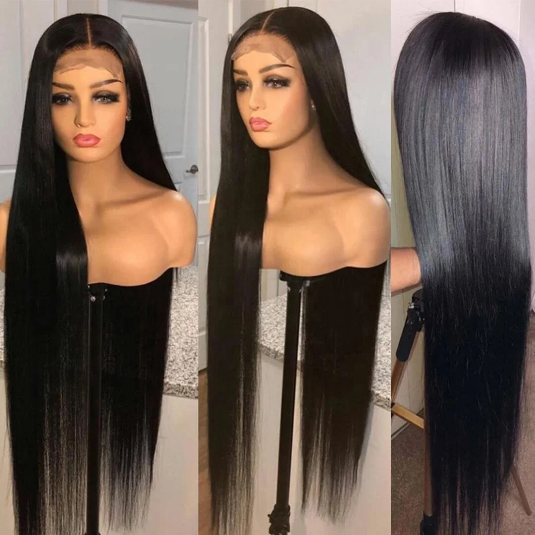 Human Pre Plucked Bleached Knots Lace Wig Transparent Raw Hair Lace Front Wigs