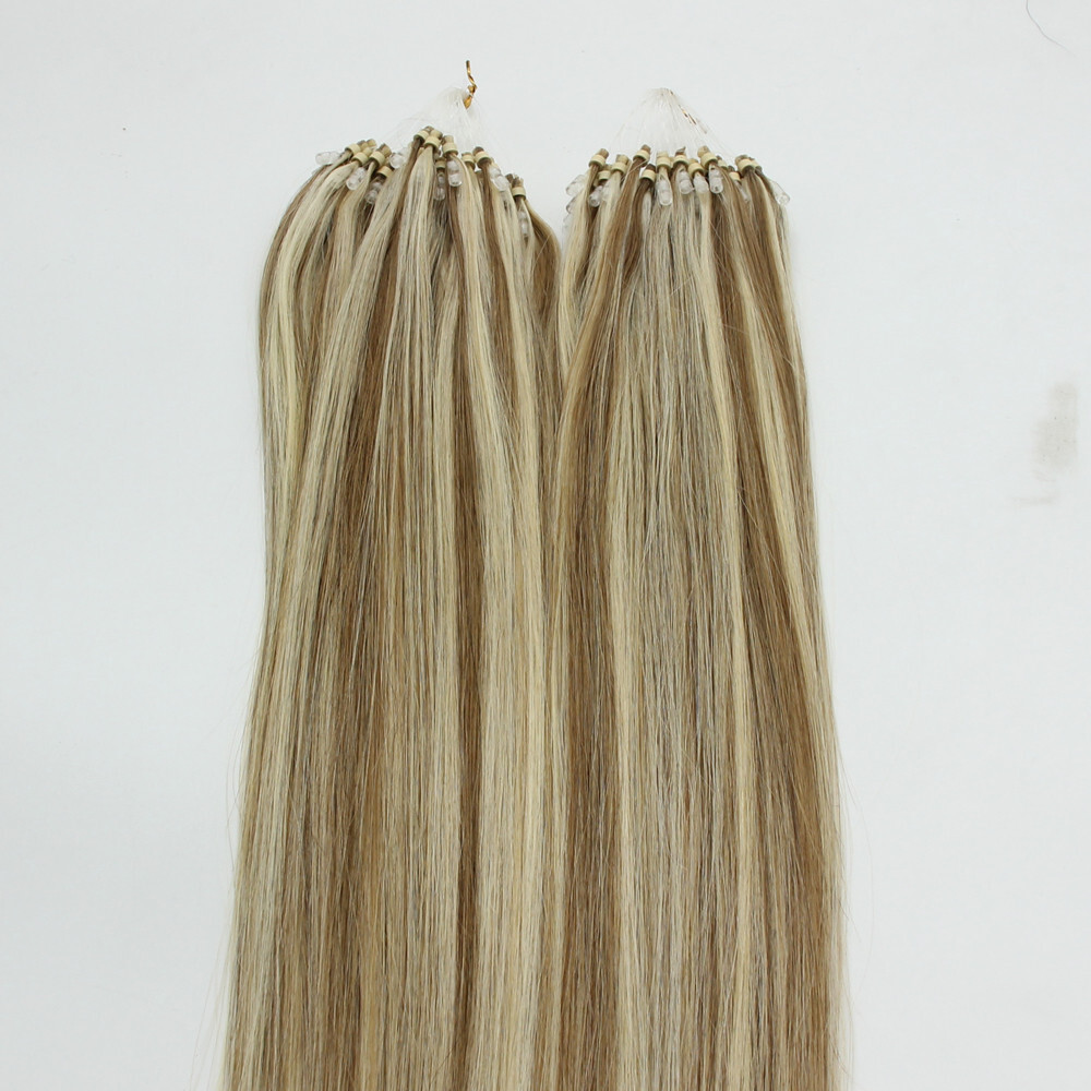 Micro Link Hair Extensions Loop Micro Ring Beads Tip Real Remy Human Hair16-26in