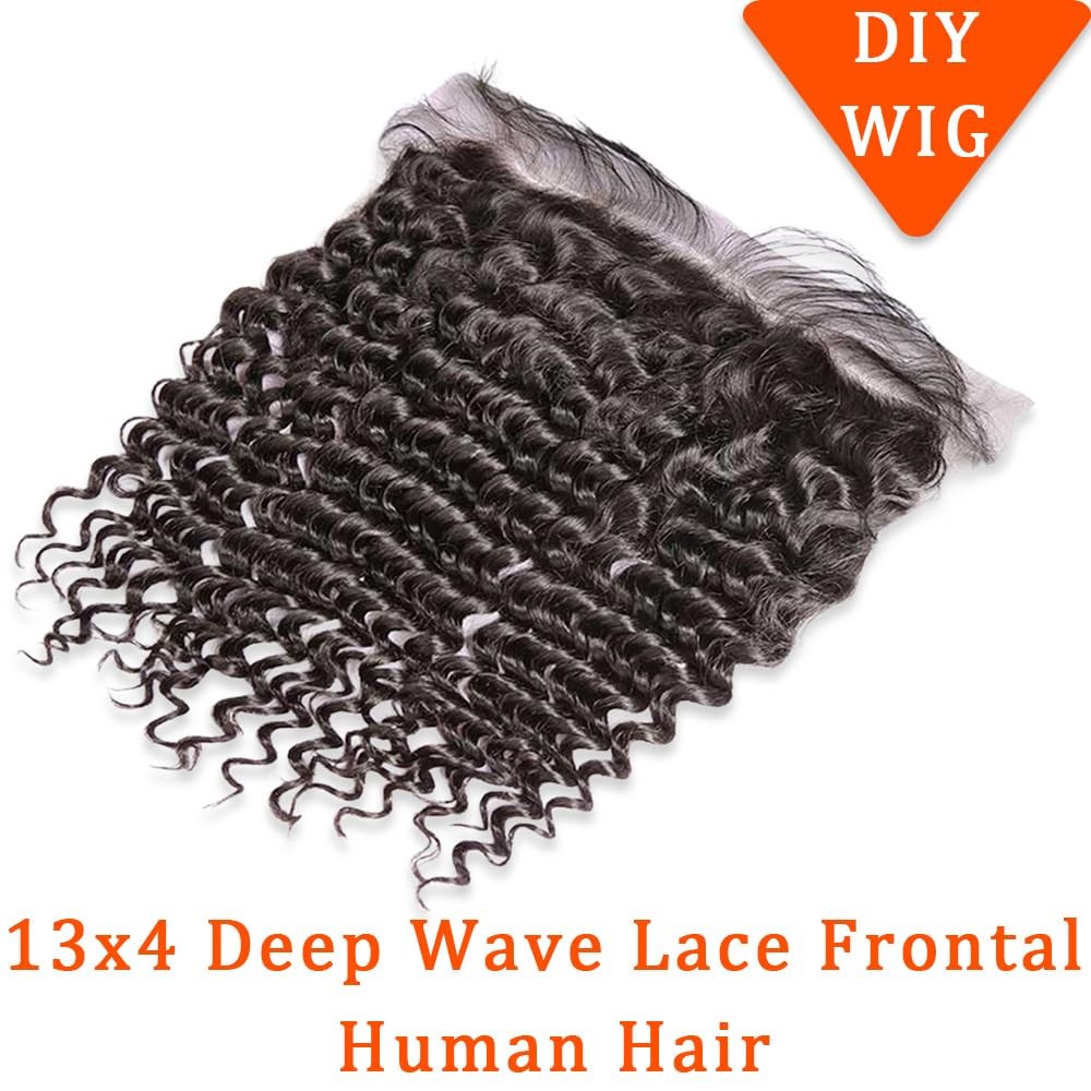 13×4 Lace Frontal Deep Wave 20 Inch 150% Density Unprocessed Brazilian Human Hai