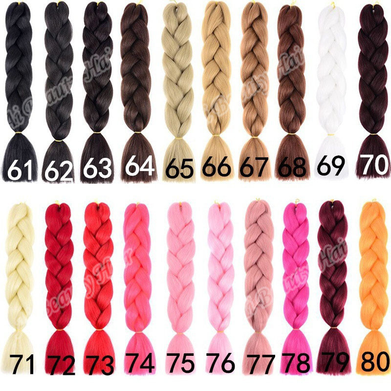 24″ 100g Straight Hair Braids Hair Synthetic Crochet Braiding Hair Extensions