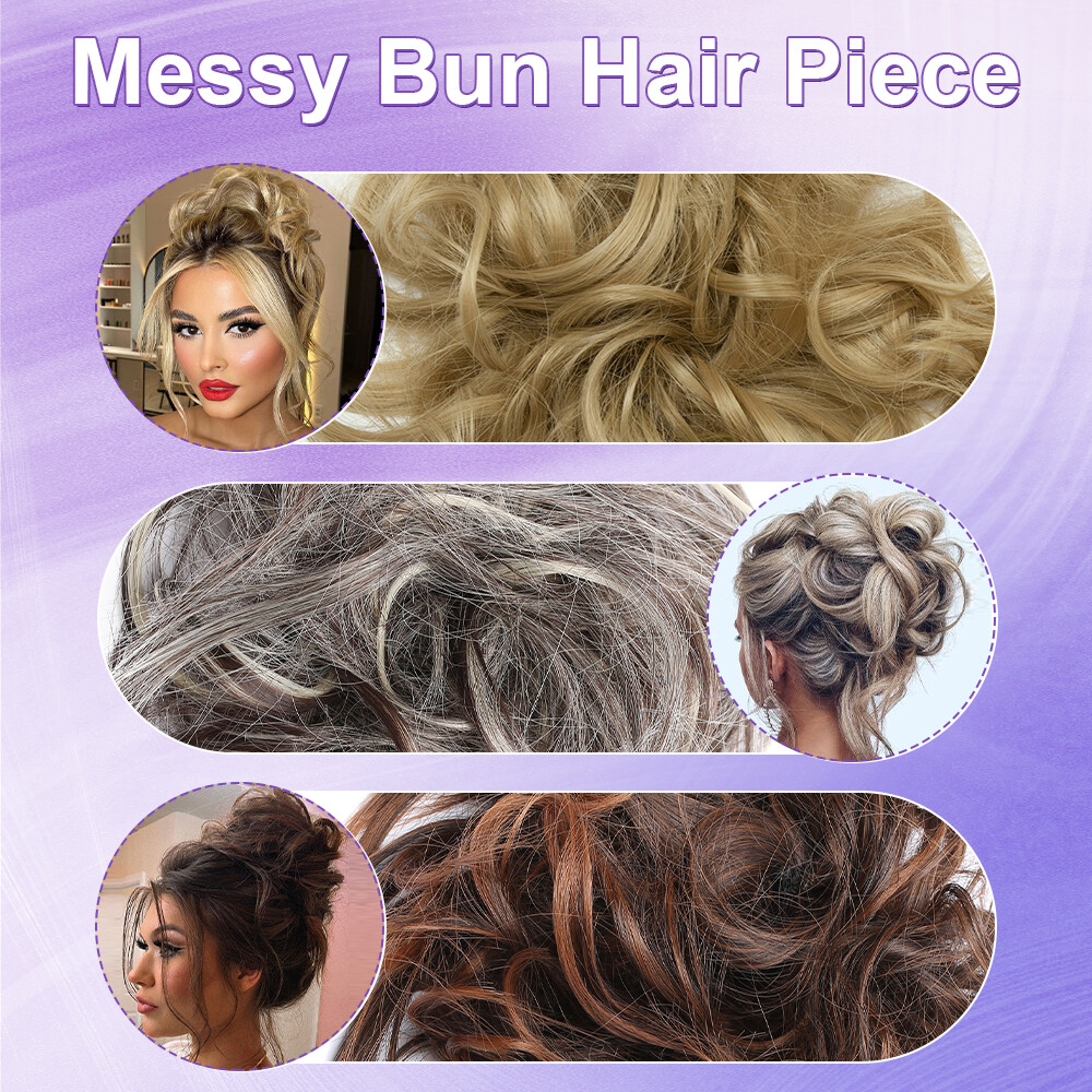 Messy Bun Piece Real As Human Hair Elastic Scrunchie Updo Ponytail Extensions US