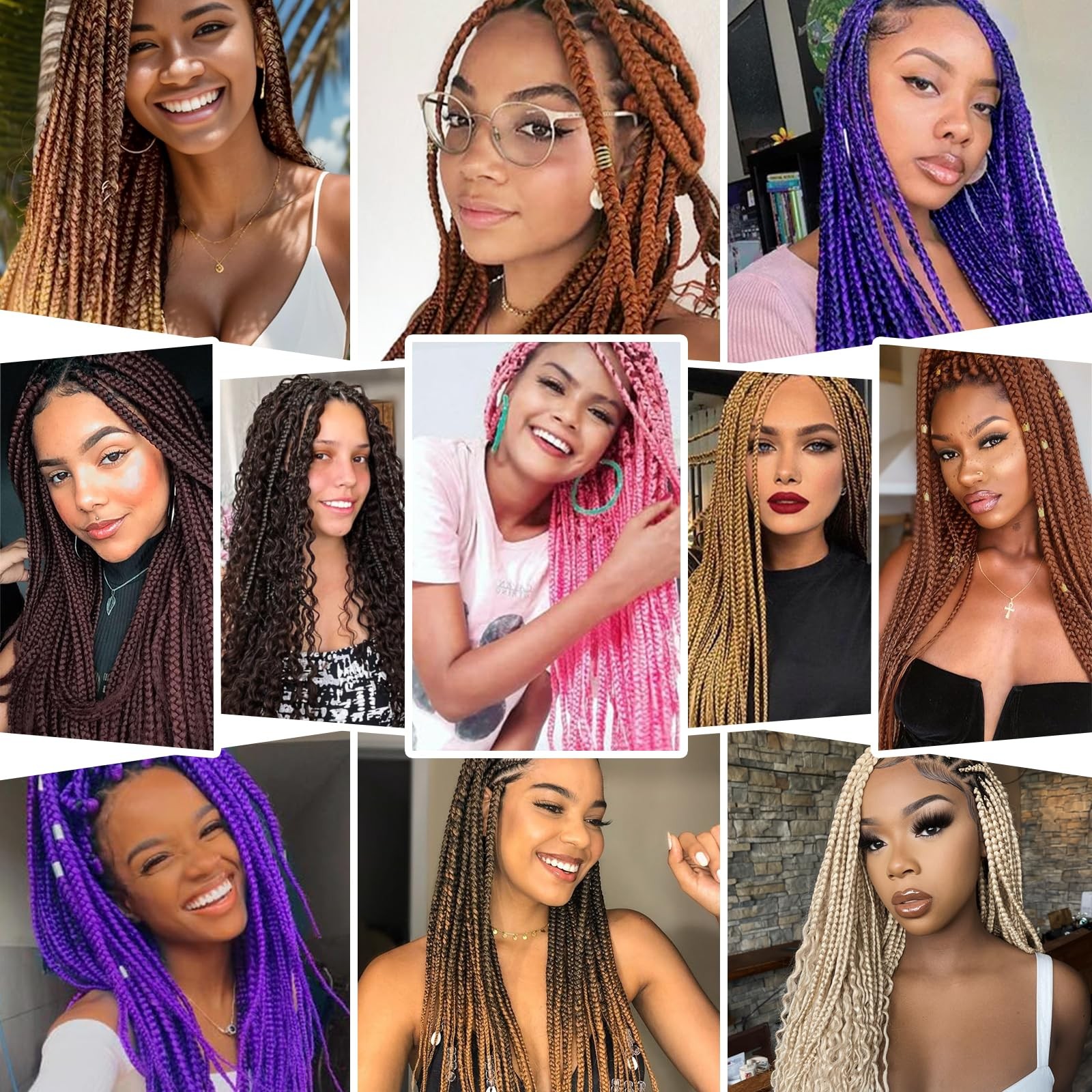 28 Inch 8Packs #1B/27/30 Pre Stretched Braiding Hair For Women | Low Temperat…