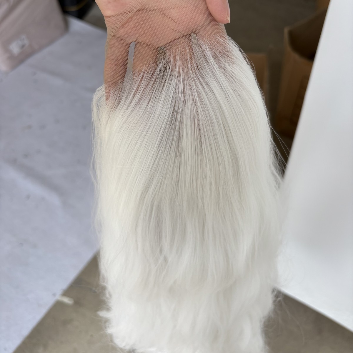 Long Wavy T Lace Frontal Wig Heat Resistant Synthetic Hair White Natural Layered