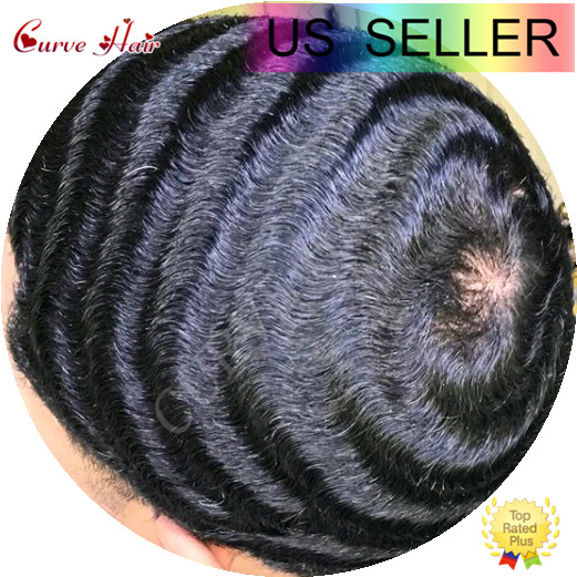 US Afro Curly Weave Mens Toupee HairPiece Full Lace African American Hair Syste