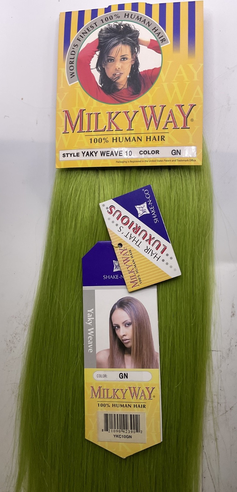 Milky Way 100% Human Hair Yaky Weave 10″ Color: GN