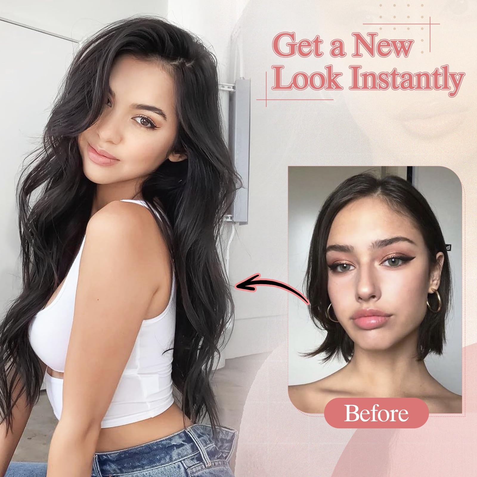 Sego Pro One Pieces Clip In Hair Extensions Human Hair Upgraded V-Shaped 5