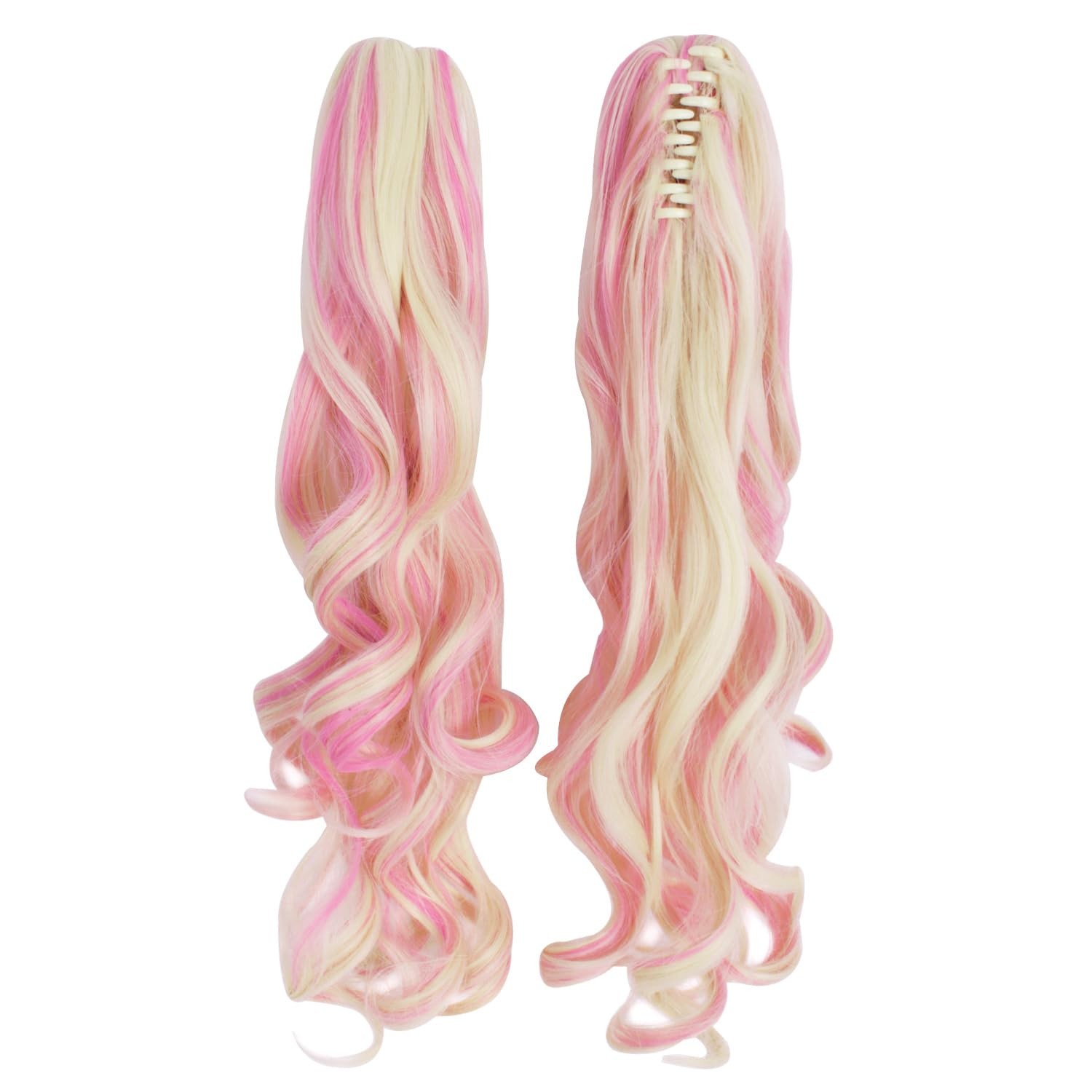 MapofBeauty Multi-color Lolita Long Curly Clip on Ponytails Cosplay Wig